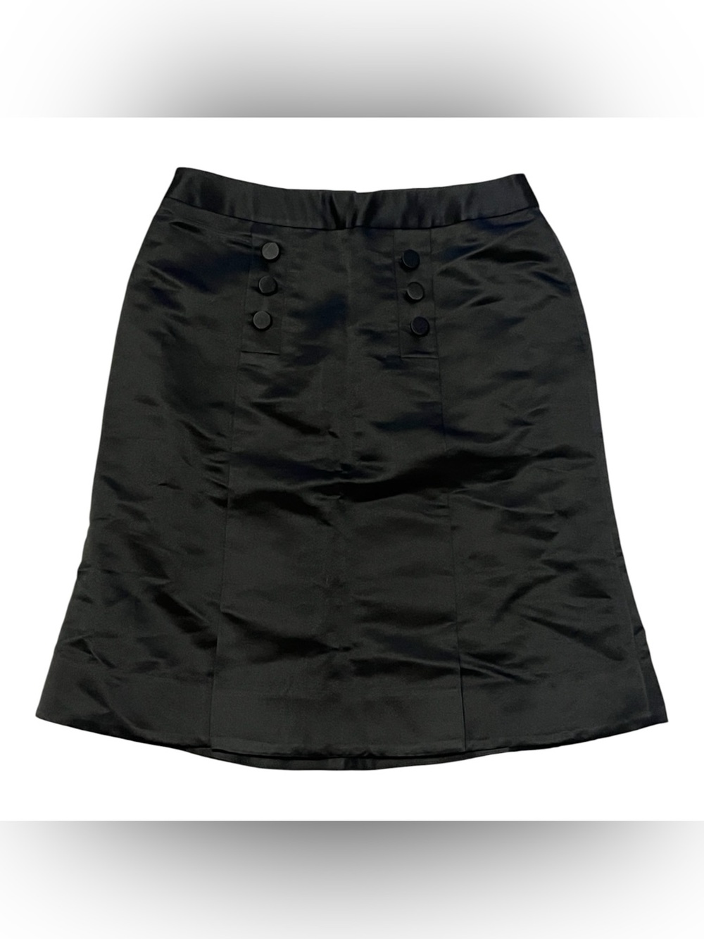 Etcetera Brand Silk Pencil Skirt with Front Button Detail